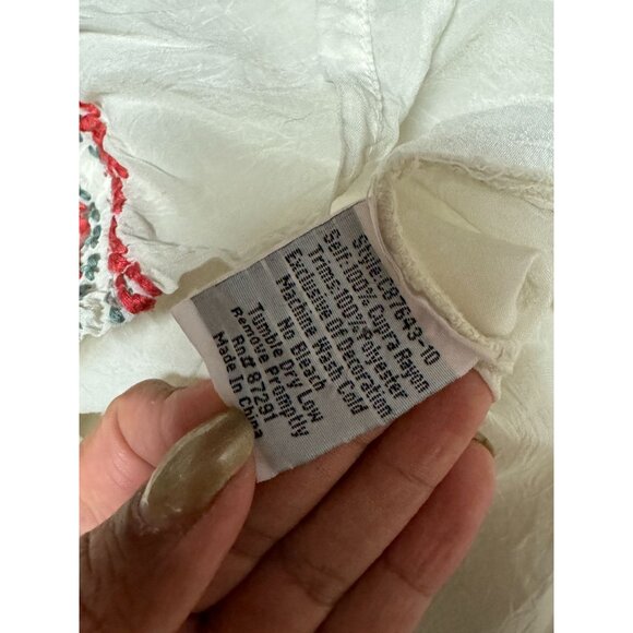 Johnny Was Autumn Bloom Embroidered Front Ties Long Sleeve Peasant Tunic Small - Picture 7 of 7